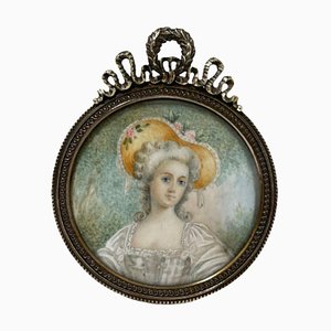 Miniature Antique Portrait Frame in Bronze-UCH-1234478