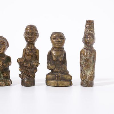 Miniature Bronze Figurines, Congo, 1950s, Set of 7-VT-993203