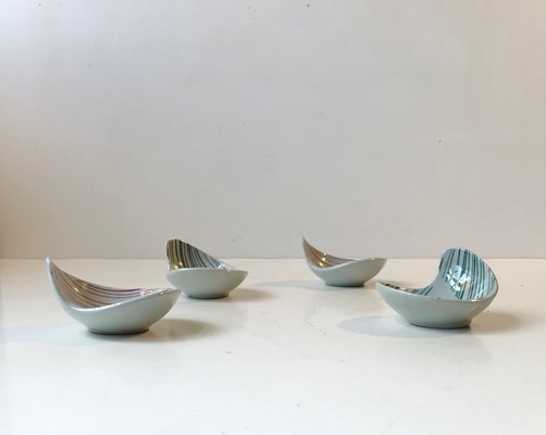 Miniature Ceramic Kidney-Shaped Bowls from Nymolle, Denmark, 1960s, Set of 4-LCR-987958