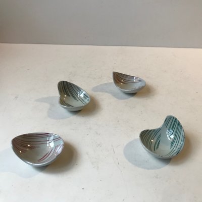 Miniature Ceramic Kidney-Shaped Bowls from Nymolle, Denmark, 1960s, Set of 4-LCR-987958