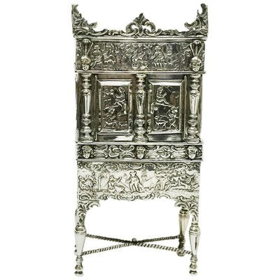 Miniature Dutch Silver Cross-Leg Cabinet by Herbert Hooijkaas, 1901-UCH-1224477