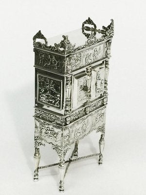 Miniature Dutch Silver Cross-Leg Cabinet by Herbert Hooijkaas, 1901-UCH-1224477