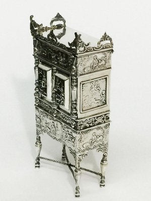 Miniature Dutch Silver Cross-Leg Cabinet by Herbert Hooijkaas, 1901-UCH-1224477