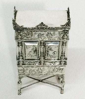 Miniature Dutch Silver Cross-Leg Cabinet by Herbert Hooijkaas, 1901-UCH-1224477