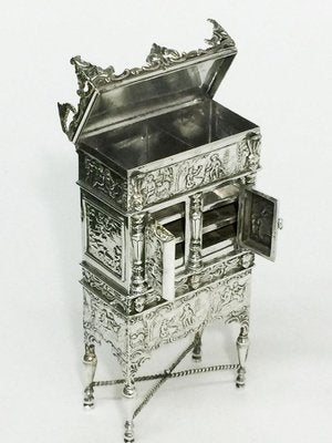 Miniature Dutch Silver Cross-Leg Cabinet by Herbert Hooijkaas, 1901-UCH-1224477