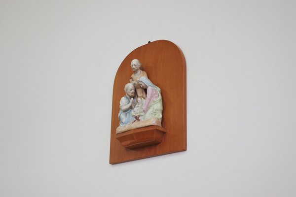 Miniature Painted Tableau in Ceramic, 1950s-KNM-1001743