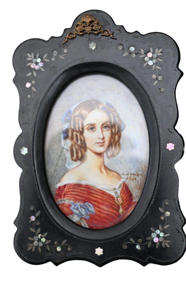 Miniatures of 1st Queen of Belgium Louise d'Orléans, 1830, Set of 2