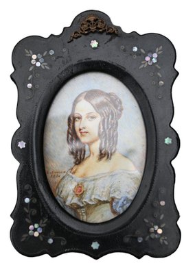 Miniatures of 1st Queen of Belgium Louise d'Orléans, 1830, Set of 2-RIK-1764055