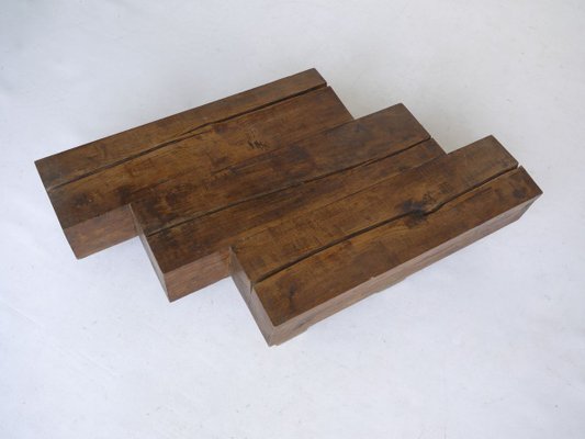 Minimal French Wooden Coffee Table, 1960s