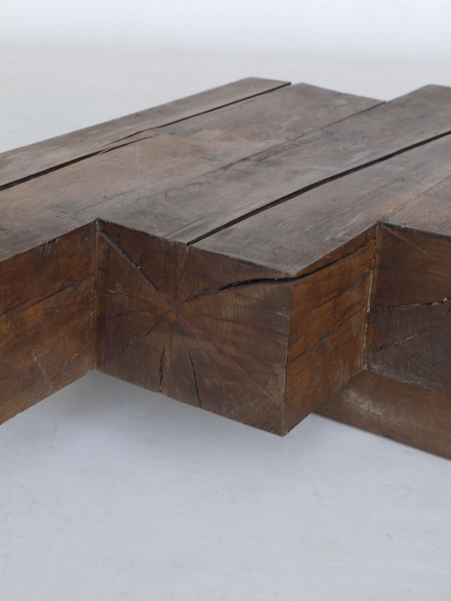 Minimal French Wooden Coffee Table, 1960s