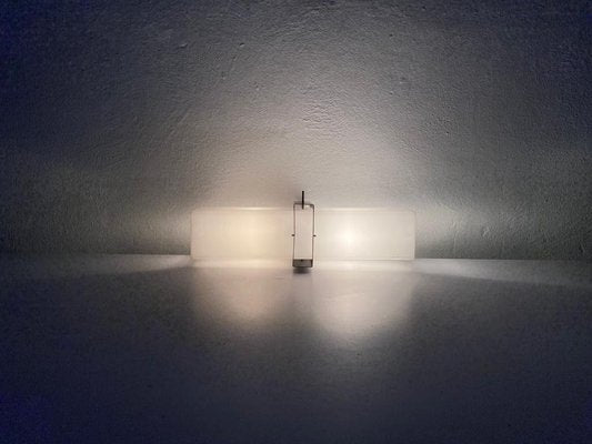 Minimalist 2 Socket Acrylic Shade & Black Metal Sconce, 1970s-RDS-1156804