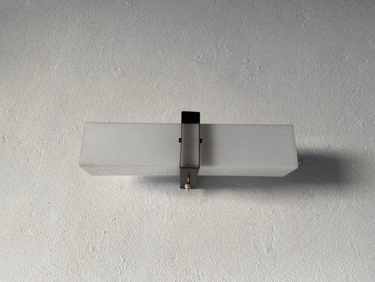 Minimalist 2 Socket Acrylic Shade & Black Metal Sconce, 1970s-RDS-1156804