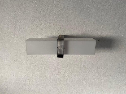 Minimalist 2 Socket Acrylic Shade & Black Metal Sconce, 1970s-RDS-1156804