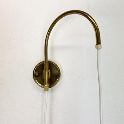 Minimalist Adjustable Brass Wall Hanging Light, Italy, 1960s-QZ-1407782