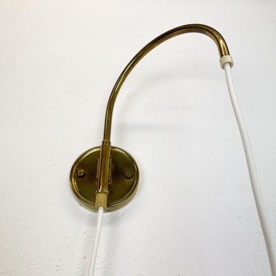 Minimalist Adjustable Brass Wall Hanging Light, Italy, 1960s-QZ-1407782