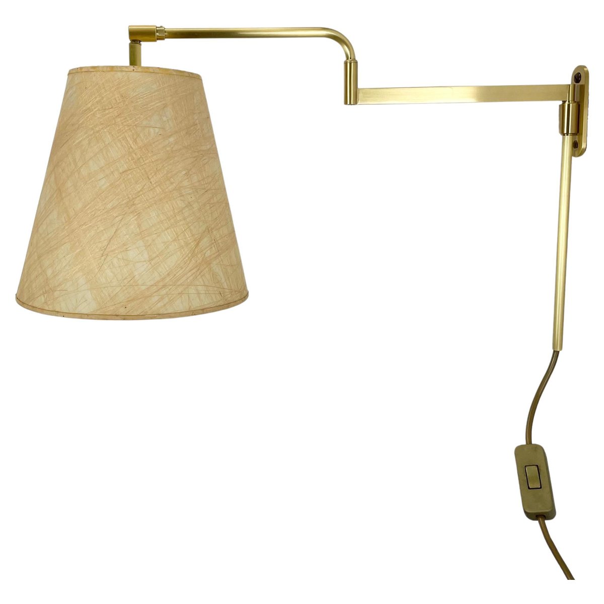 Minimalist Adjustable Swing Arm Brass Wall Light from Stilnovo, Italy, 1970s