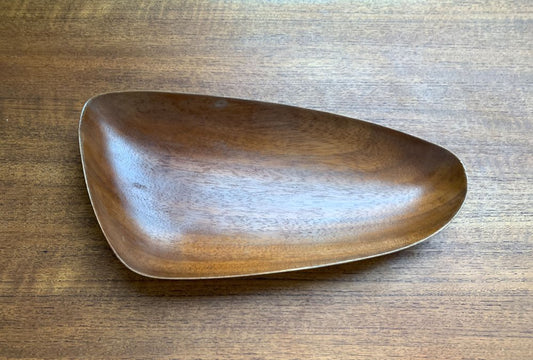 Minimalist Asymmetric Teak Bowl, 1960s