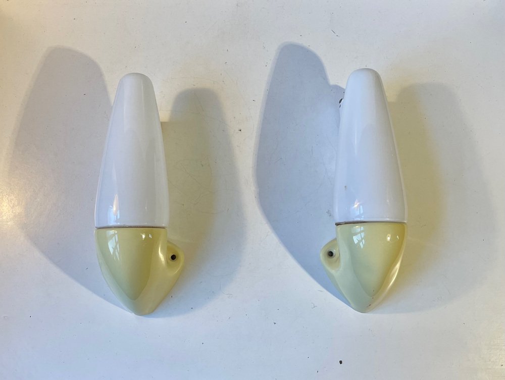 Minimalist Bathroom Wall Lamps by Sigvard Bernadotte for Ifö Sweden, 1960s, Set of 2