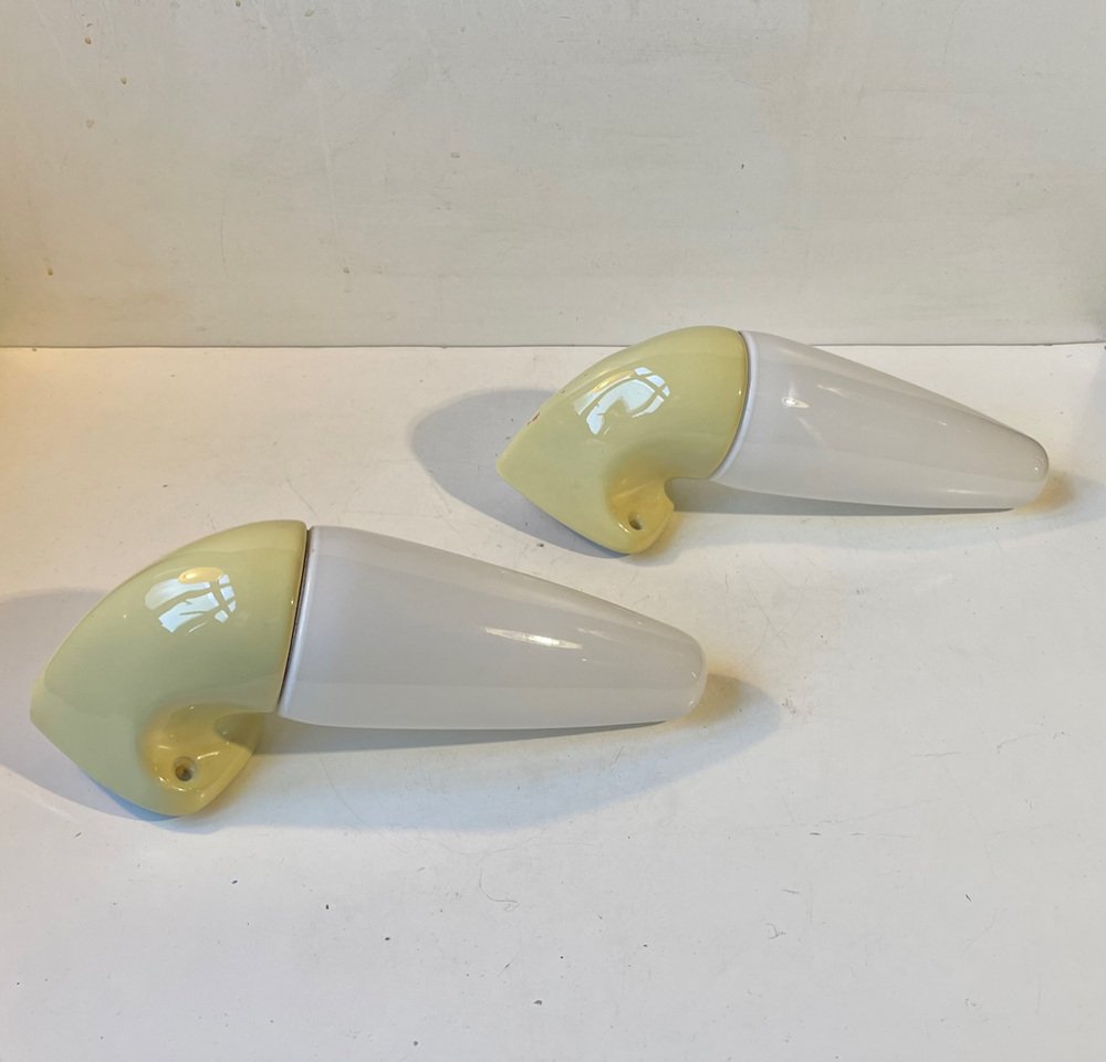 Minimalist Bathroom Wall Lamps by Sigvard Bernadotte for Ifö Sweden, 1960s, Set of 2