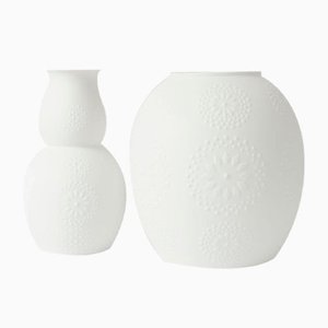 Minimalist Bisque Porcelain Vases from Hutschenreuther Tirschenreuth, 1970s, Set of 2-IXK-1057143