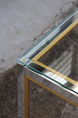 Minimalist Brass and Chrome Console Table, 1970s-EH-796170