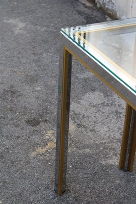 Minimalist Brass and Chrome Console Table, 1970s-EH-796170