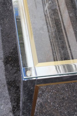 Minimalist Brass and Chrome Console Table, 1970s-EH-796170