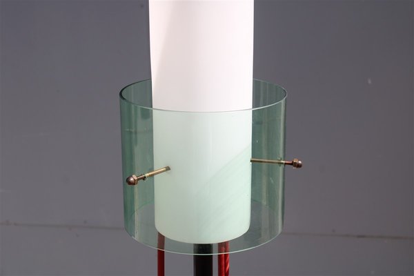 Minimalist Brass, Glass and Acrylic Floor Lamp with Marble Base from Stilux Milano, 1950s-EH-1389341