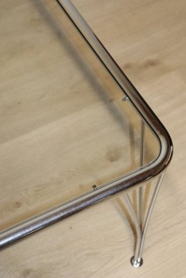 Minimalist Coffee Table in Chromed Glass and Metal, 1970s-IZV-1742570