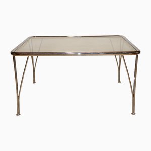 Minimalist Coffee Table in Chromed Glass and Metal, 1970s-IZV-1742570