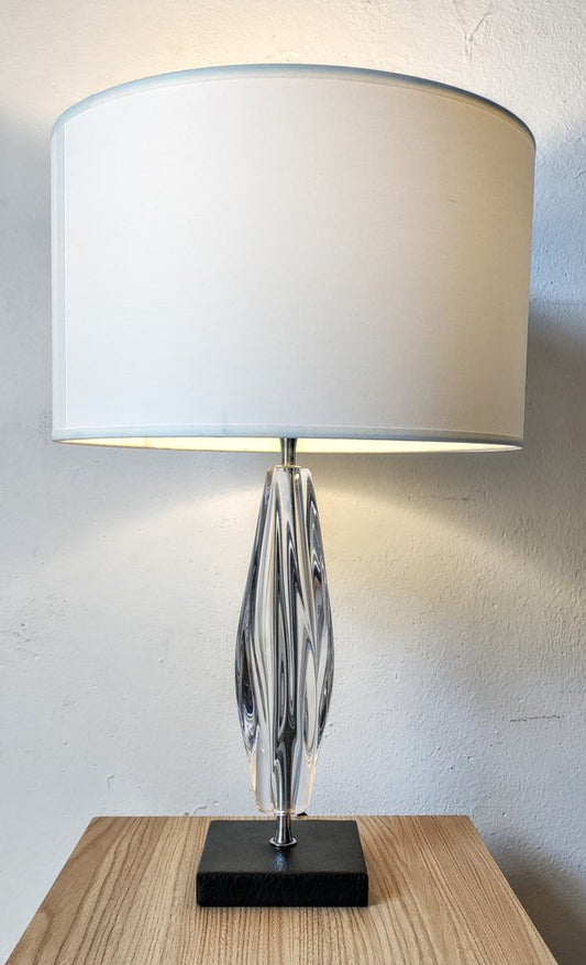 Minimalist Crystal Desktop Lamp from Daum, 1960s