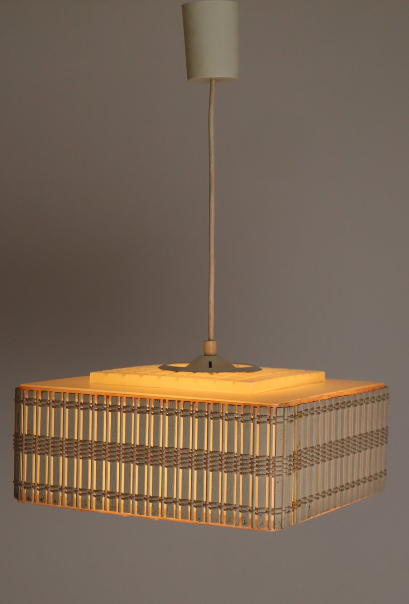 Minimalist Cubist Hanging Light, 1970s