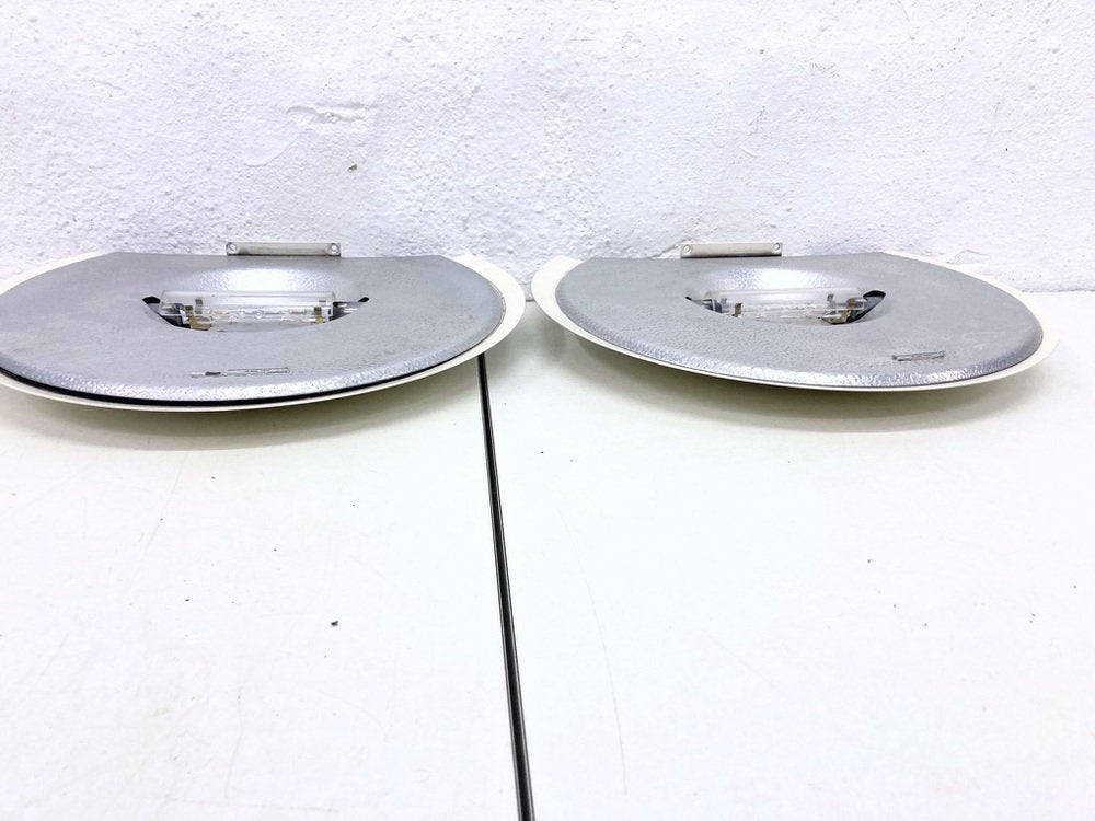 Minimalist Flat Halogen Wall Lamps from Belux, 1980s, Set of 2