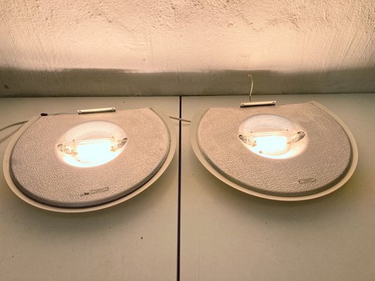 Minimalist Flat Halogen Wall Lamps from Belux, 1980s, Set of 2