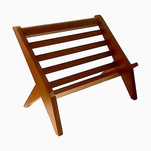 Minimalist French Teak Magazine Rack, 1950s-ES-722553