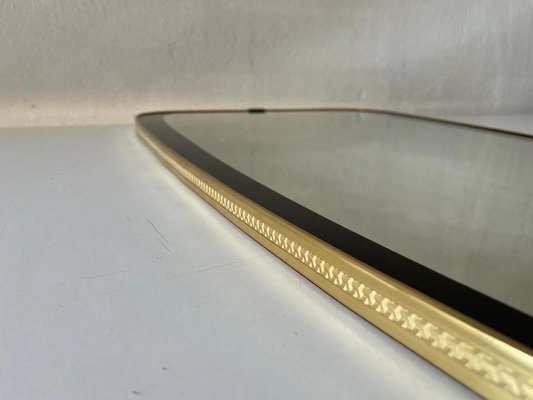 Minimalist German Brass & Black Mirror, 1950s-RDS-1307148