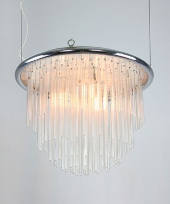 Minimalist Hand Blown Glass Chandelier, 1970s-HGJ-735966