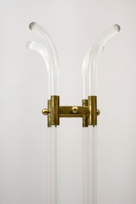 Minimalist Italian Acrylic Glass and Travertine Coat Hanger, 1960s-FER-1075526