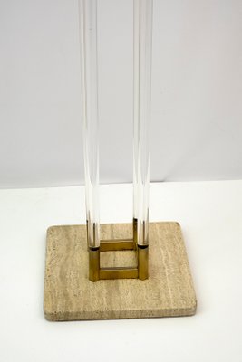 Minimalist Italian Acrylic Glass and Travertine Coat Hanger, 1960s-FER-1075526