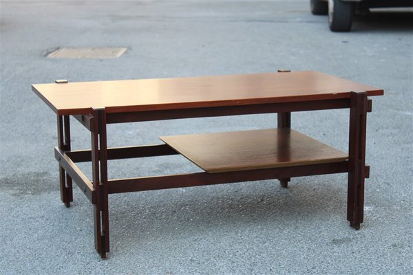 Minimalist Italian Teak Coffee Table, 1950s-EH-691781