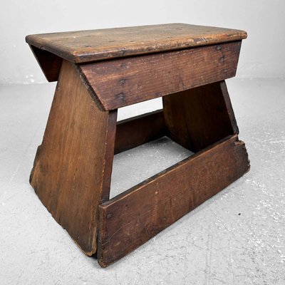 Minimalist Japanese Wooden Step Stool, 1920s-DWL-2028041