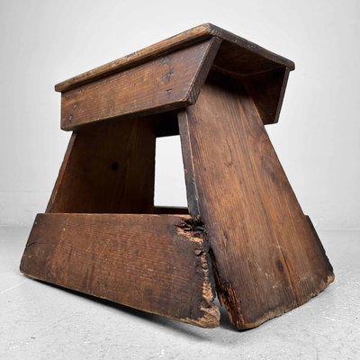 Minimalist Japanese Wooden Step Stool, 1920s-DWL-2028041