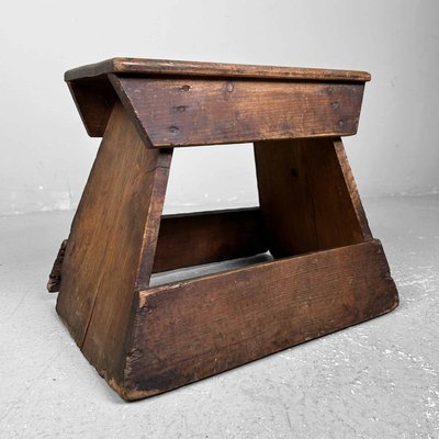 Minimalist Japanese Wooden Step Stool, 1920s-DWL-2028041