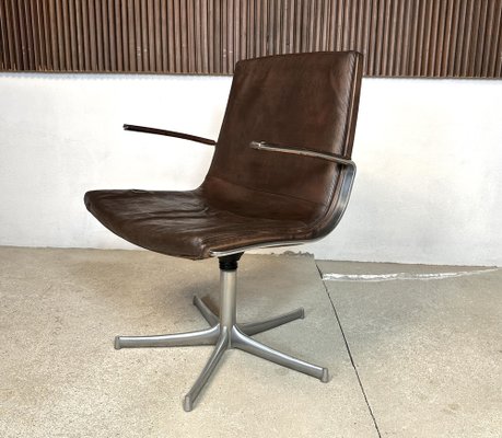 Minimalist Leather Logos Side Chair by Walter Knoll, Germany, 1970s-JP-1778463