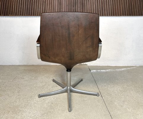 Minimalist Leather Logos Side Chair by Walter Knoll, Germany, 1970s-JP-1778463