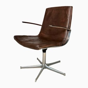 Minimalist Leather Logos Side Chair by Walter Knoll, Germany, 1970s-JP-1778463