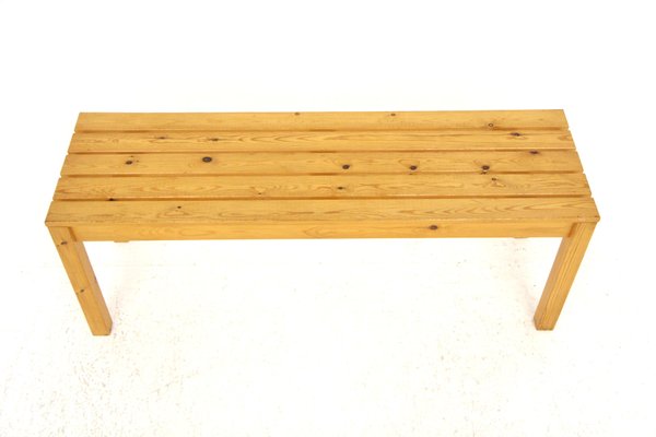 Minimalist Pine Bench, Sweden, 1970s-GEK-1374263