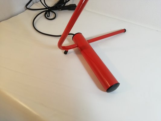 Minimalist Red Desk Lamp, Italy, Mid-20th Century-HNE-1076353