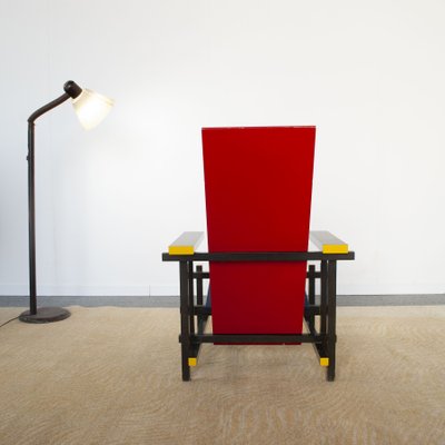 Minimalist Rood Blauwe 635 Armchair by Gerrit Thomas Rietveld for Cassina, 1960s-JQO-1220652