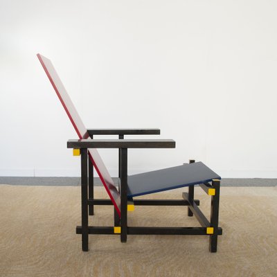 Minimalist Rood Blauwe 635 Armchair by Gerrit Thomas Rietveld for Cassina, 1960s-JQO-1220652